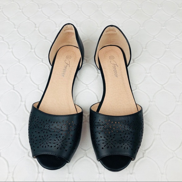 Forever 21 Shoes - Forever D Orsay Black Flats Shoes sz 6.5